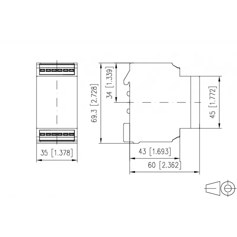 METZ Connect relé de vigilancia de fases 3x 200-480 V AC, 2 contactos conmutados, carril DIN 11027170