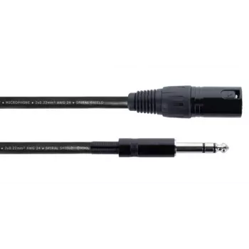 Cable de audio Cordial EM 1.5 MV XLR a jack TRS 6,3mm 1,5m negro 14811