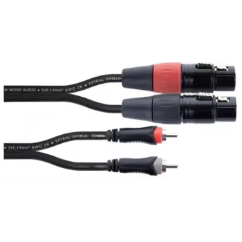 Cable de audio Cordial EU 1.5 FC XLR a RCA 1,5m negro 14852