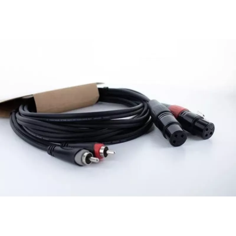 Cable de audio Cordial EU 1.5 FC XLR a RCA 1,5m negro 14852