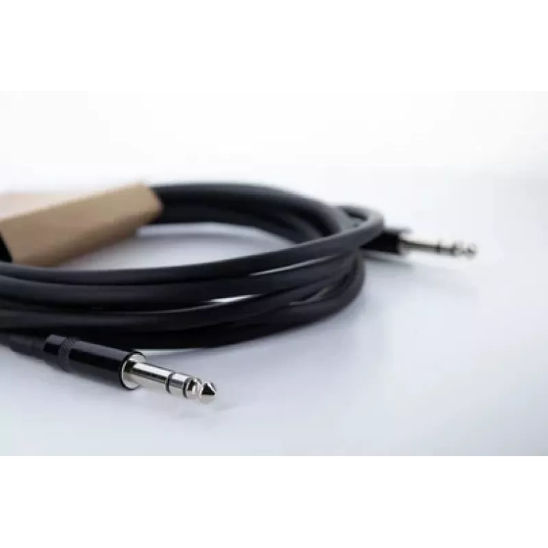 Cable de conexión de audio Cordial 14818 jack 6,3 mm estéreo a jack 6,3 mm estéreo, 6 m, negro PVC, par trenzado