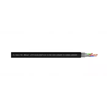 Cable de red Cordial 15581 CAT 7a S/FTP, RJ45, 10 m, negro, funda PUR