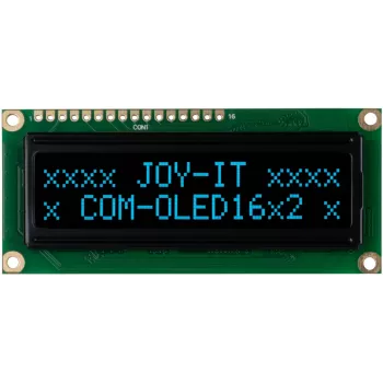 Módulo de pantalla OLED 16x2 JOY-IT COM-OLED16X2, blanco, I2C, SSD1306, compatible con Arduino y Raspberry Pi