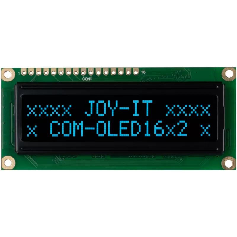 Módulo de pantalla OLED 16x2 JOY-IT COM-OLED16X2, blanco, I2C, SSD1306, compatible con Arduino y Raspberry Pi
