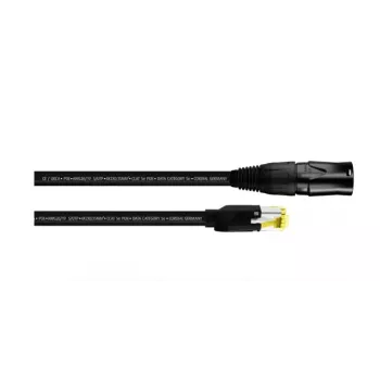 Cable de red Cordial 15550 CAT 5e S/UTP, 5 m, funda PUR negra, RJ45, Gigabit Ethernet, industria y exterior