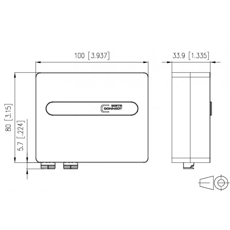 Caja de acometida de fibra óptica METZ OpDAT ADT VIK 2xLC-D OM4 blanco puro RAL 9010 1501107H02HC