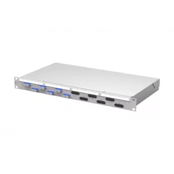 METZ CONNECT VIK 6xSC-D OS2 panel de conexiones de fibra óptica, montaje en rack 1U, 12 fibras, monomodo, gris claro 150450E206-F