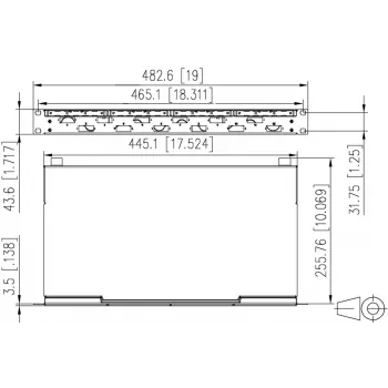 METZ CONNECT VIK 6xSC-D OS2 panel de conexiones de fibra óptica, montaje en rack 1U, 12 fibras, monomodo, gris claro 150450E206-F