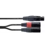Cordial EY 0,3m cable adaptador en Y XLR - 1x XLR hembra a 2x XLR macho, negro 14880
