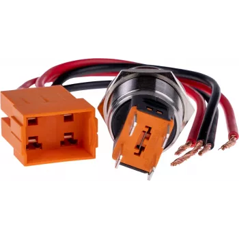 JOY-IT BUTTON22C-M-RD pulsador interruptor 250V AC 15A SPST NO IP67 IK10 rojo