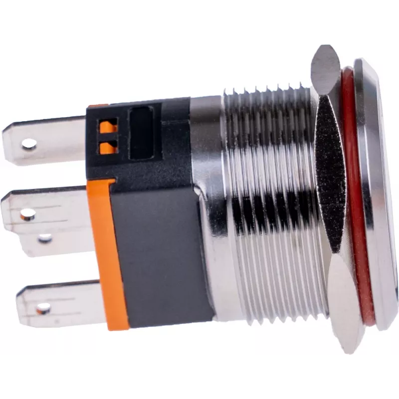 JOY-IT BUTTON22C-M-RD pulsador interruptor 250V AC 15A SPST NO IP67 IK10 rojo