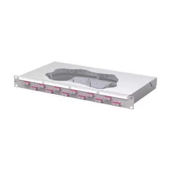 METZ CONNECT panel de empalme de fibra óptica 12 puertos SC dúplex OM4 1U montaje en rack de 19