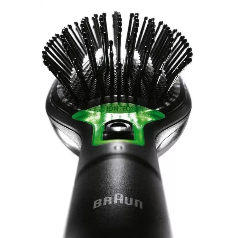 BRAUN BR 710 cepillo de pelo iónico con tecnología Iontec, inalámbrico, negro/plata