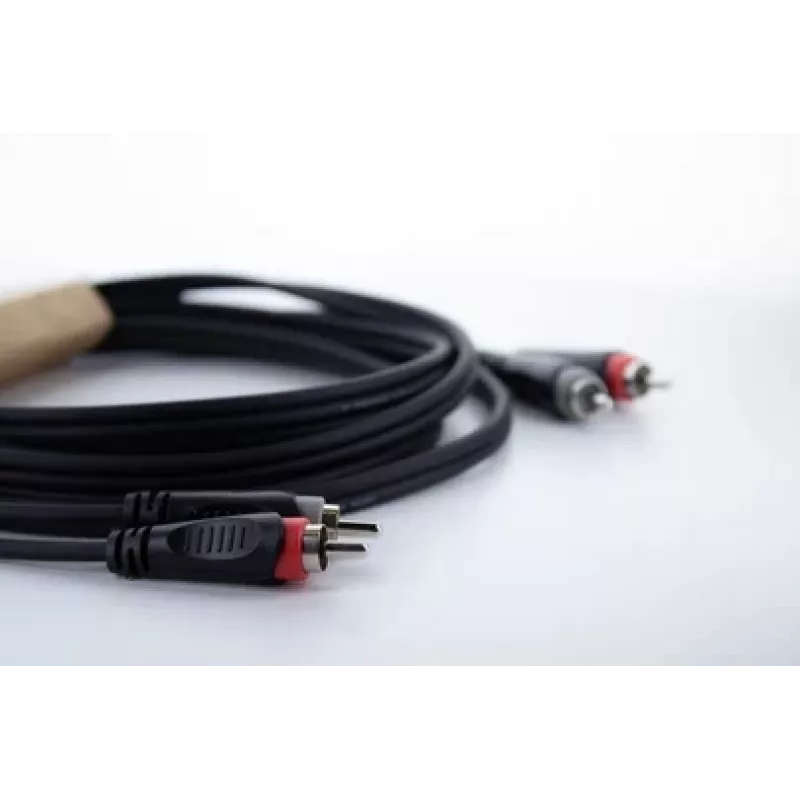 Cordial 14835 cable de audio RCA 1m negro Twin PVC