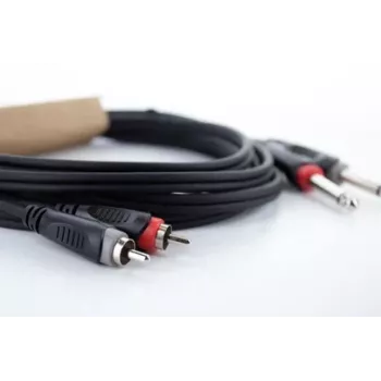 Cordial 14839 cable de audio jack mono de 6,3mm a RCA 1m negro