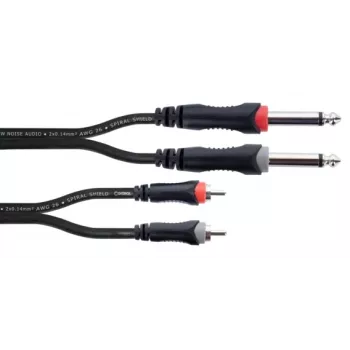 Cordial 14842 cable de audio jack dual mono a RCA 6m negro