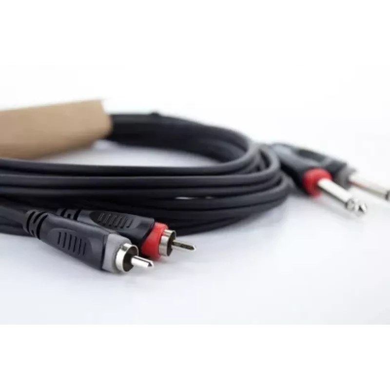 Cordial 14842 cable de audio jack dual mono a RCA 6m negro
