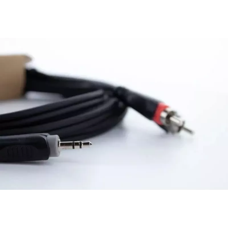 Cable adaptador en Y de audio Cordial 14856 de jack de 3,5 mm a 2x RCA, 3 m, PVC negro, cable gemelo