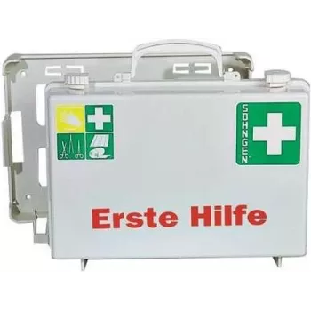 Botiquín de primeros auxilios SÖHNGEN DELUXE DIN 13157, carcasa de ABS naranja señal, montaje en pared, para hasta 50 personas O301139