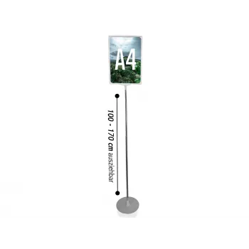 LMG PLSTA4-SI Expositor de póster con marco abatible A4 plateado