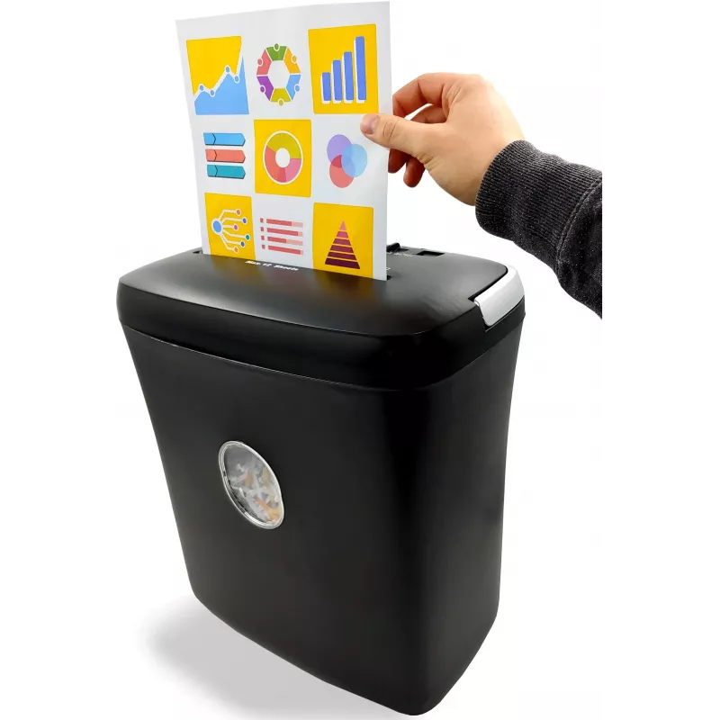 LMG DWS-1012CD destructora de documentos con corte en partículas y contenedor separado para CD/DVD, nivel de seguridad P-4, 10-12 hojas, 21L