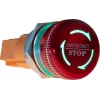 JOY-IT Button22NA-01 Pulsador de parada de emergencia, enclavamiento mecánico, rojo/verde, Ø22 mm, IP67, IK10