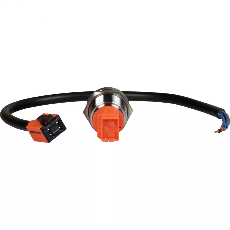 JOY-IT Button22T-01 Pulsador (contacto normalmente abierto), LED rojo/azul, 22mm, IP68, IK10