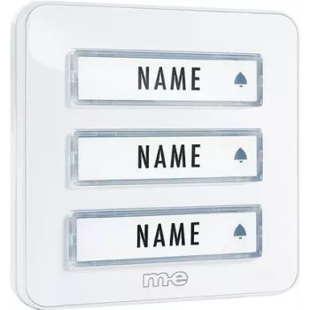 M-E MODERN-ELECTRONICS KTA-3 W Panel de pulsadores de timbre para 3 viviendas, blanco