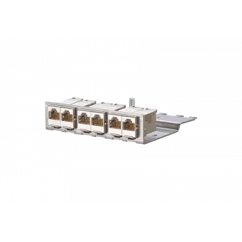 METZCONNECT BTR E-DATmodul 6x88 1U Panel de conexiones CAT6 con 6 módulos RJ45 blindados, gestión de cables integrada y alivio de tensión 130922-03-E
