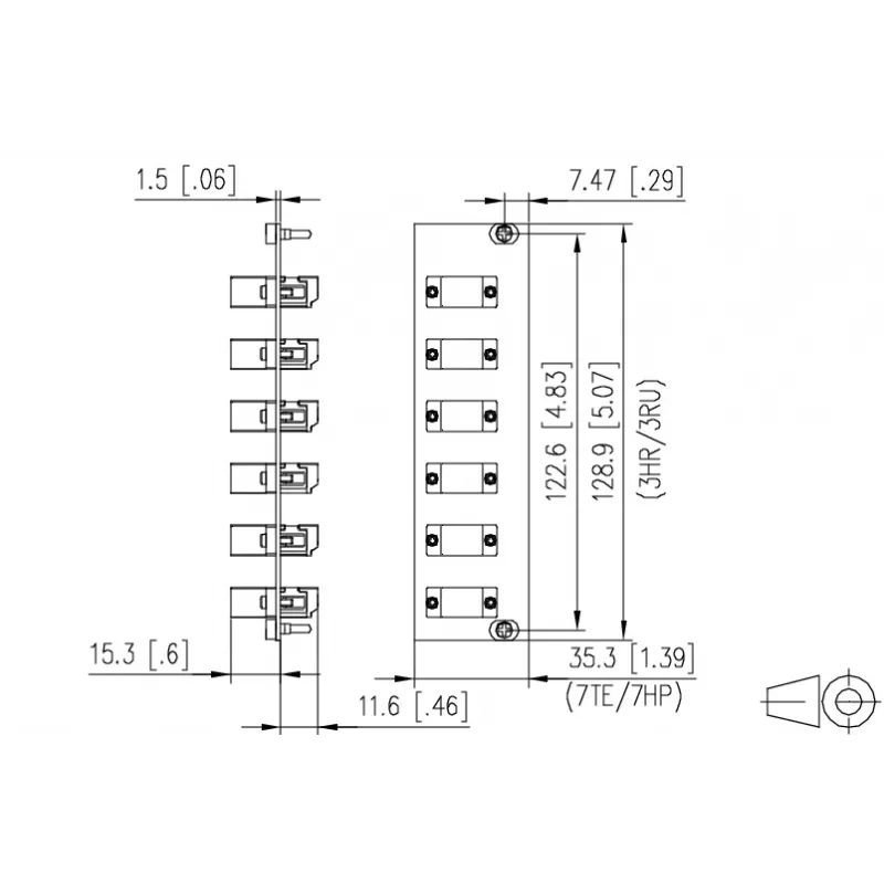 METZ BTR 15024A7406-E OpDAT REGpro Frontal 3HE 7TE 6xLC-D SM (Cerámica Azul)