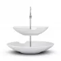 FIFTYEIGHT PRODUCTS BHS FIFTYEIGHT Food-Tempel Plato hondo de 2 niveles con bocado (T023501) – Set de 2 cuencos de porcelana, 500 ml, Blanco