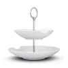 FIFTYEIGHT PRODUCTS BHS FIFTYEIGHT Food-Tempel Plato hondo de 2 niveles con bocado (T023501) – Set de 2 cuencos de porcelana, 500 ml, Blanco