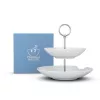 FIFTYEIGHT PRODUCTS BHS FIFTYEIGHT Food-Tempel Plato hondo de 2 niveles con bocado (T023501) – Set de 2 cuencos de porcelana, 500 ml, Blanco