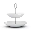 FIFTYEIGHT PRODUCTS BHS FIFTYEIGHT Food-Tempel Plato hondo de 2 niveles con bocado (T023501) – Set de 2 cuencos de porcelana, 500 ml, Blanco