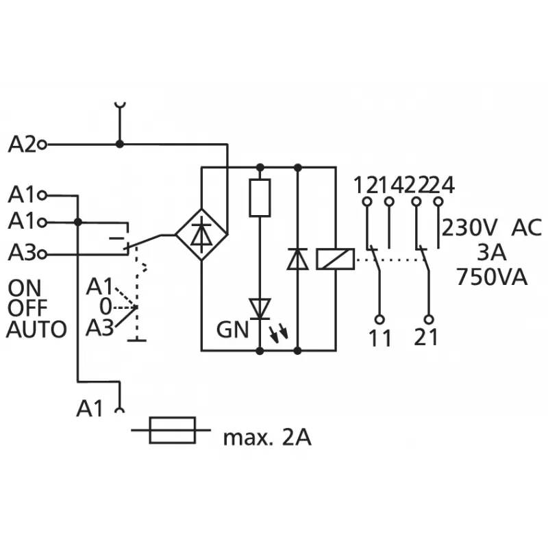 METZ CONNECT KRA-S-F10/21-21 Relé de potencia, gris 11070713