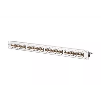 METZ CONNECT 130921-E EDATmod-MP24 Panel de parcheo modular E-DAT de 24 puertos, acero inoxidable, 1U