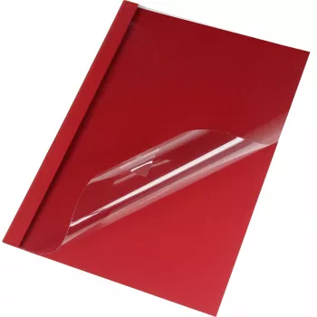 LMG Carpeta de encuadernación térmica A4 rojo oscuro lino 4 mm lomo (BMDLEM-RO-R4)