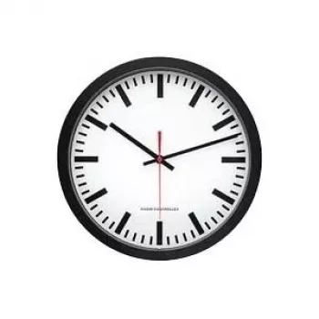 PEWETA Reloj de estación radiocontrolado reloj de pared negro 300 mm 51.001.322