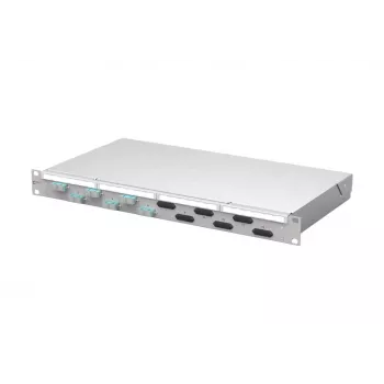 METZ CONNECT VIK Panel de parcheo de fibra óptica 6xSC-D OM3, 6 puertos, SC dúplex, 1U, gris 150450BA06-F