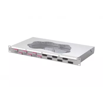 METZ CONNECT Panel de empalme de fibra óptica 6 puertos SC dúplex OM4 1U montaje en rack 19 pulgadas 150457BB06-F