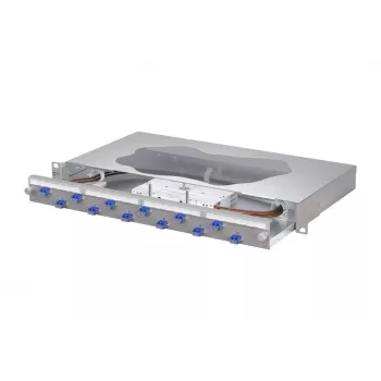 METZ CONNECT Panel de empalme de fibra óptica 12x LC dúplex OS2 monomodo, 1U, gris claro 1504697412-F