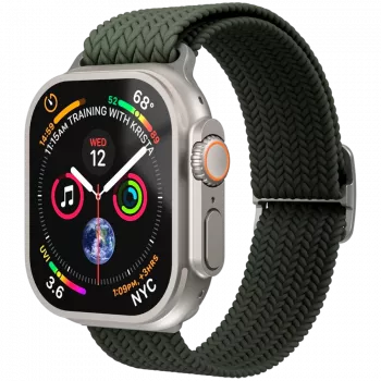 VONMÄHLEN Woven Loop para Apple Watch 44/45/46/49mm, oliva