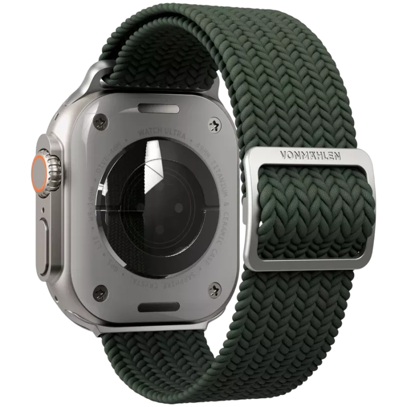 VONMÄHLEN Woven Loop para Apple Watch 44/45/46/49mm, oliva