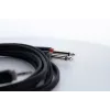 Cordial 14864 cable adaptador de audio en Y, jack estéreo de 3,5mm a 2x jack mono de 6,3mm, 0,3m, cable doble PVC, negro