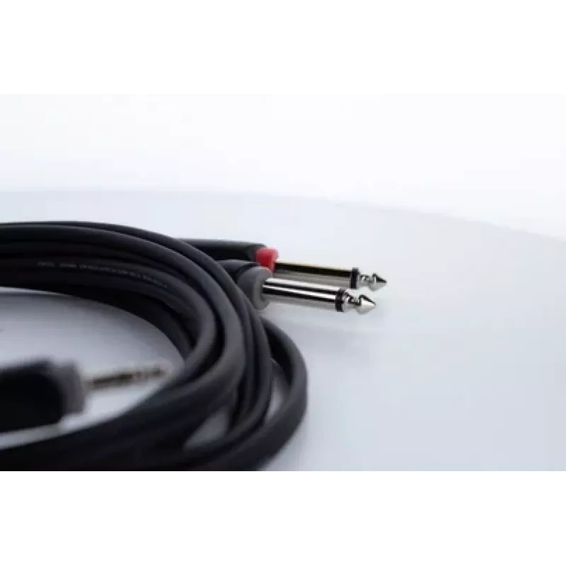Cordial 14865 cable adaptador de audio en Y de 3,5 mm estéreo a 2x 6,3 mm mono 5 m negro