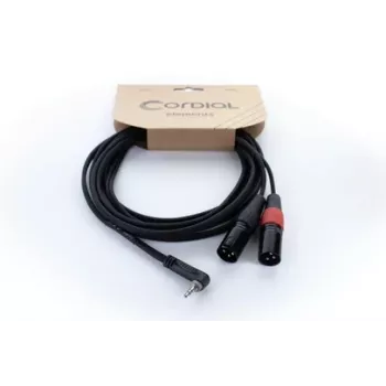 Cordial EY 1 WRMM cable adaptador en Y XLR conector TRS de 3,5mm a 2x conector XLR 1m negro 14873