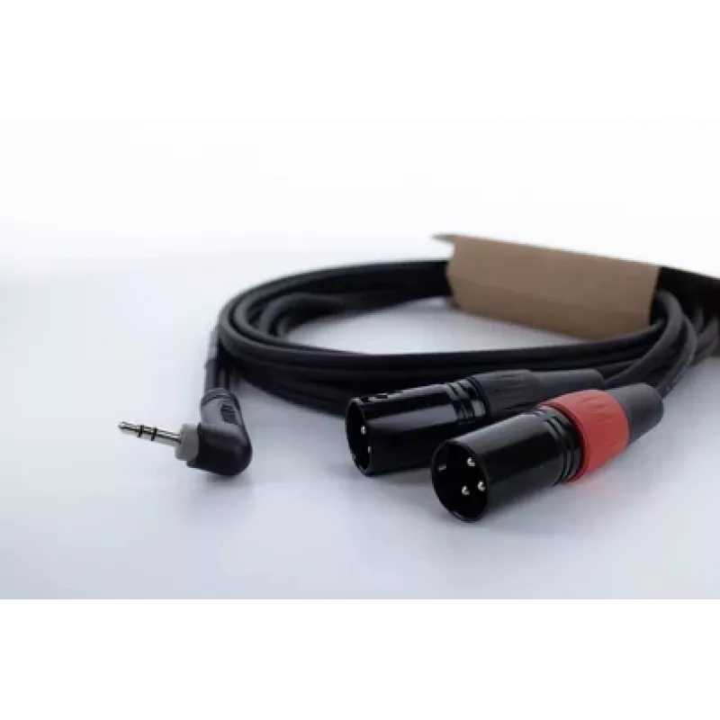 Cordial EY 1 WRMM cable adaptador en Y XLR conector TRS de 3,5mm a 2x conector XLR 1m negro 14873