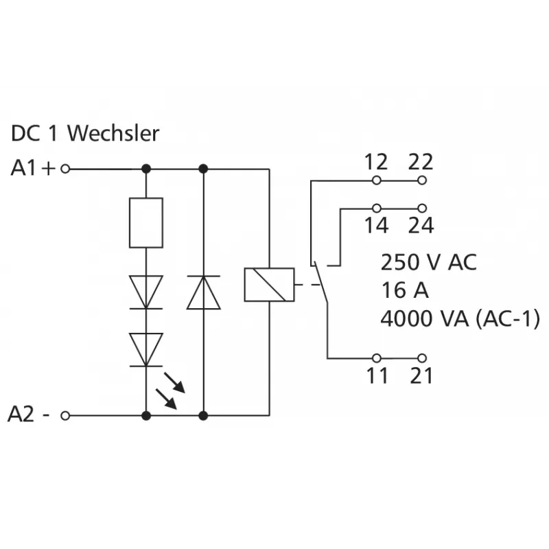 Relé de potencia en miniatura METZ Connect RM21 24 V DC, 1 conmutador (SPDT), 10 A, montaje en PCB 11051125
