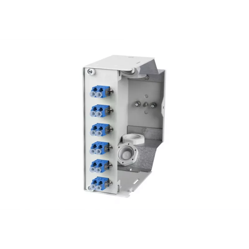 Caja de distribución de fibra óptica Metz 15024A07406-E OpDAT REGpro VIK 6xLC-D OS2, blanco puro RAL 9010