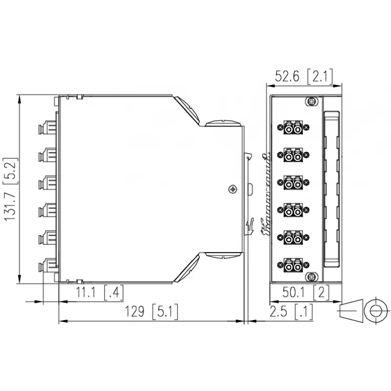Caja de distribución de fibra óptica Metz 15024A07406-E OpDAT REGpro VIK 6xLC-D OS2, blanco puro RAL 9010
